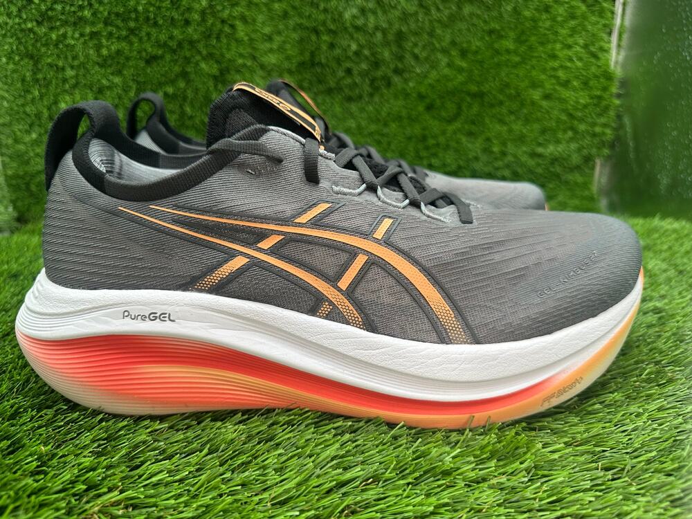 Asics Gel-Nimbus 27 1011B956 Athletic Sneaker Mens 10 Gray Jacquard Running Gym